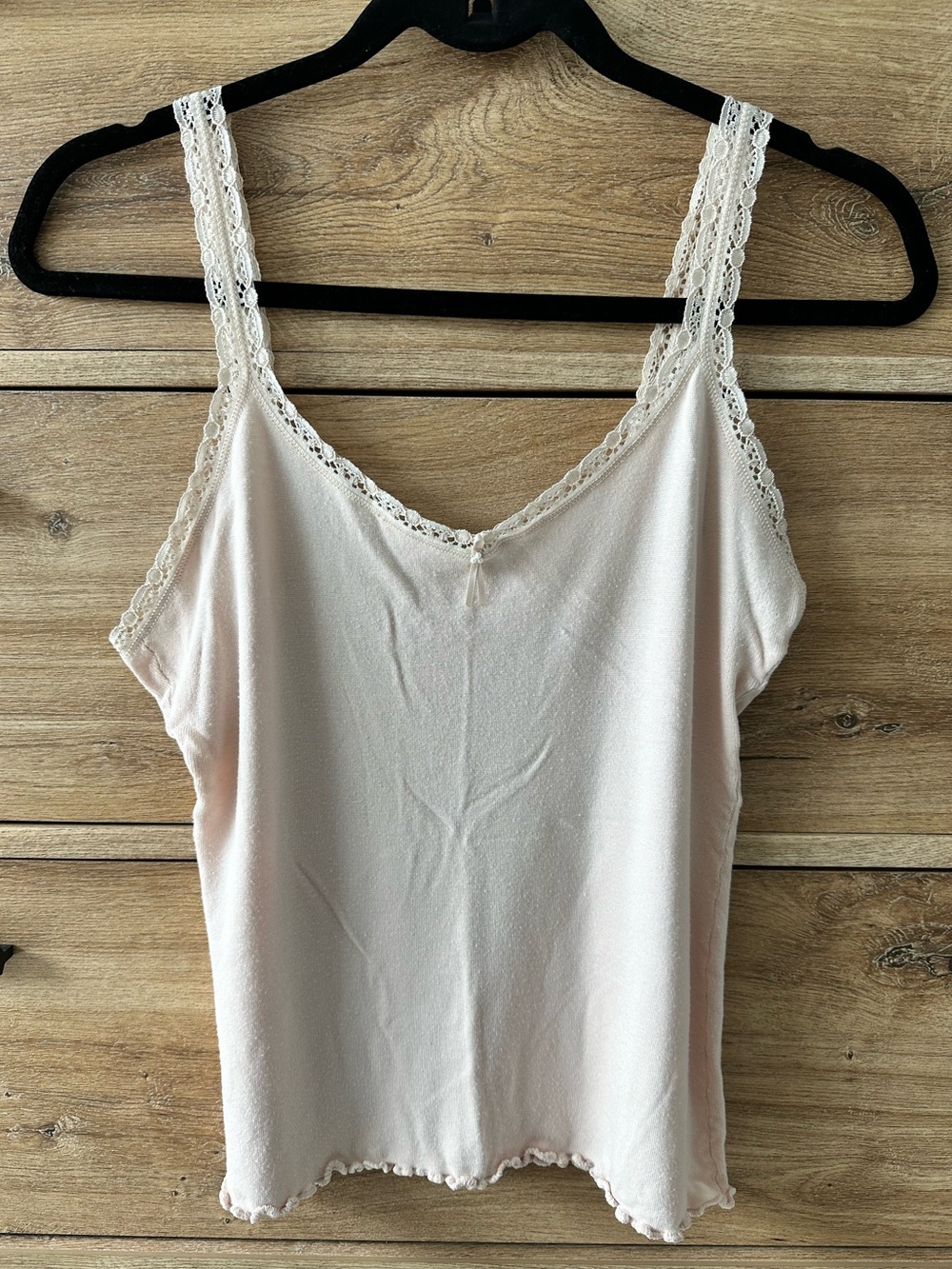 Lace-Trim Lightweight Cami in Soft Blush
